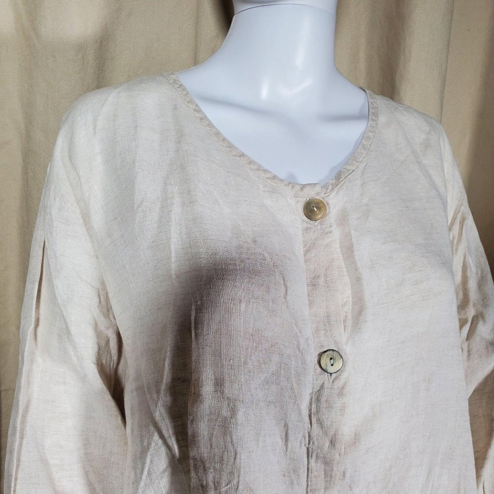 Flax linen button down top - Picture 6 of 10
